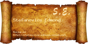 Stefanovics Edmond névjegykártya